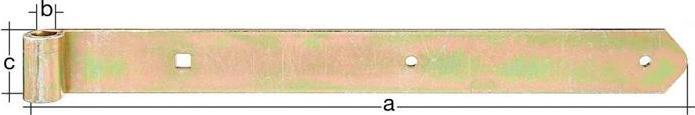 Actual product image GAH Shutter strap length 400 x 10 x 30 mm thickness 3 mm steel galvanised yellow Ø 10 mm rounded