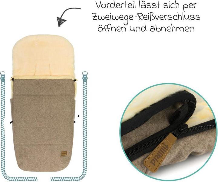 Immagine prodotto Fillikid Fusssäcke für Kinderwagen & Buggys Lammwoll-Fusssack Makalu Wool für Buggy, Sport-