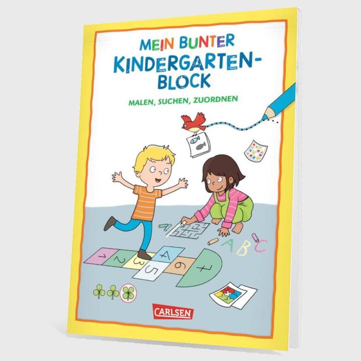 Produktbild Rätseln für Kita-Kinder: Mein bunter Kindergarten-Block: Malen, suchen, zuordnen (Deutsch, Hanna Sörensen, Carmen Eisendle, 2024)