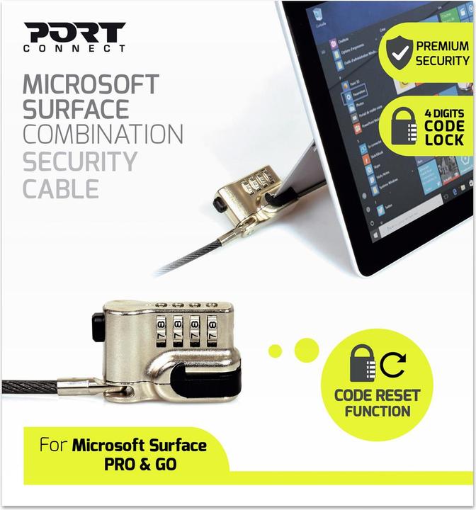 Immagine prodotto Port Designs Combinazione Di Cavi Di Sicurezza Per Surface Pro / Go