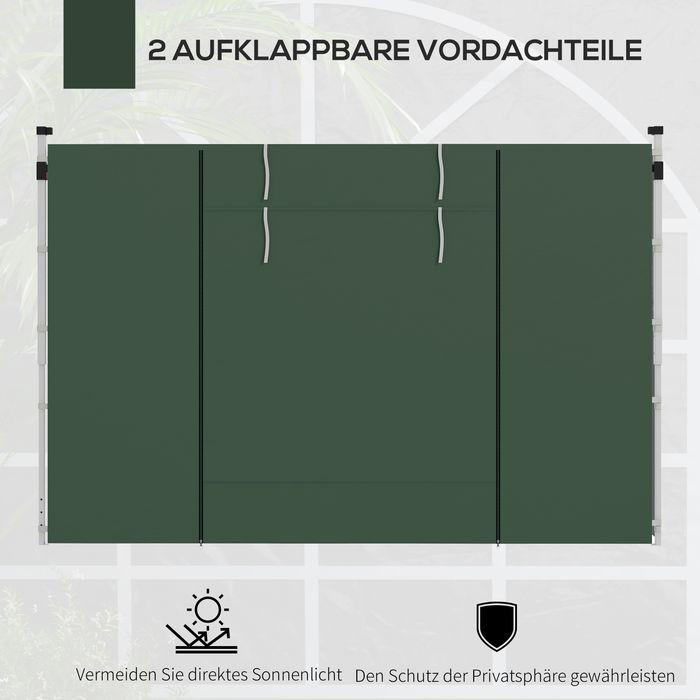 Produktbild Swisshandel24 2er-Set Seitenteile für Pavillon 3x3/3x6 m, Klettverschluss, Oxfordstoff, Grün (195 cm, 295 cm)