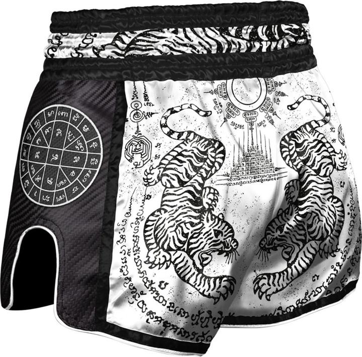 Actual product image 8Weapons 8 WEAPONS Muay Thai Shorts Carbon Sak Yant Tigers white (L)