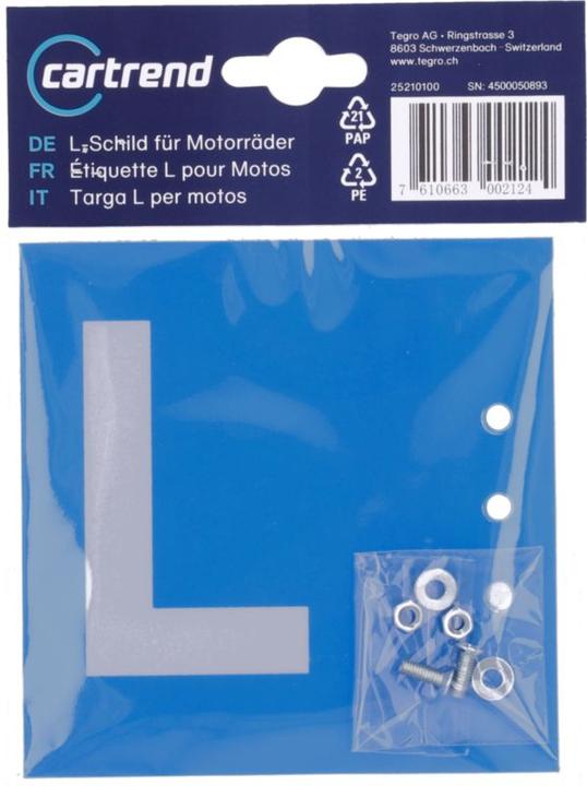 Produktbild Cartrend L-Schild Motos