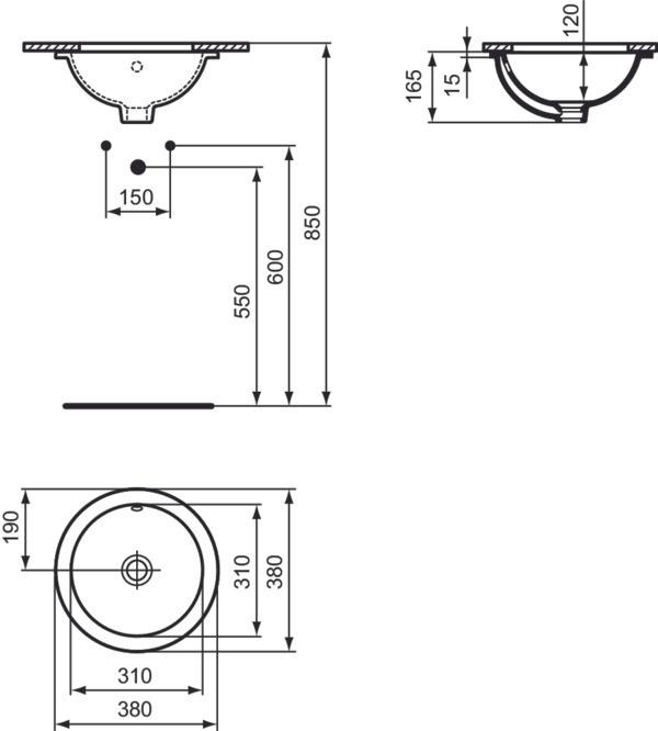 Produktbild Ideal Standard Connect Waschbecken 38cm (E505201) (400 mm, 380 mm)