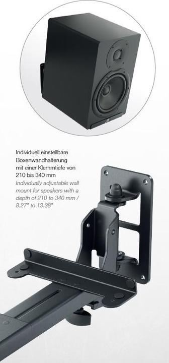 Actual product image Konig & Meyer 24167 Speaker-wall-mount-L-black (1 pcs., Wall installation, Tiltable, Rotatable)