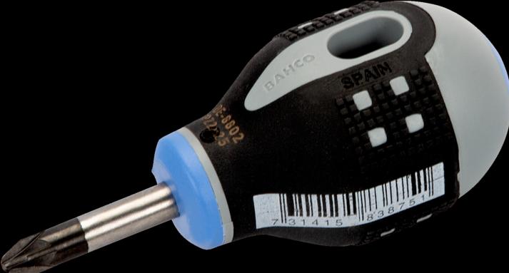 Immagine prodotto Bahco Cacciavite ERGO Pozidriv con manico corto in gomma, PZ1 x 25 mm (Cacciavite a croce PZ)