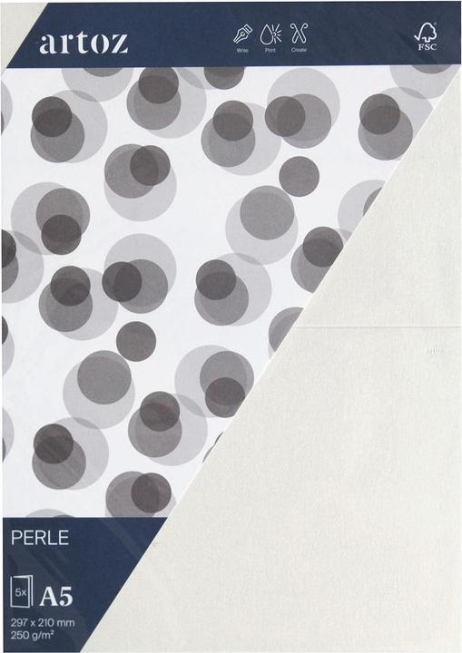 Produktbild Artoz Perle Karten weiss (250 g/m², 5 x, A5)