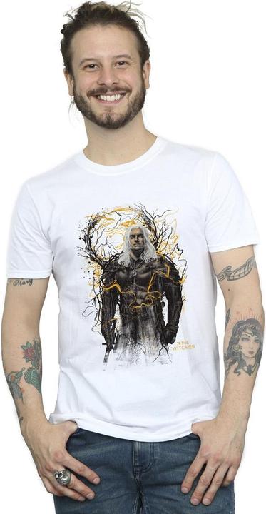 Actual product image Netflix Mens The Witcher Smoking Wolf T-Shirt (S)