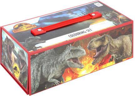 Actual product image Jurassic World Dominion colouring set toolbox (52 pieces)