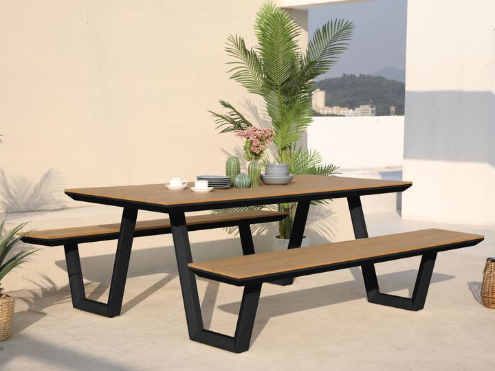 Produktbild Axi Nori Picknicktisch mit 2 Bänken - Anthrazit/Teak-Look (200 cm)