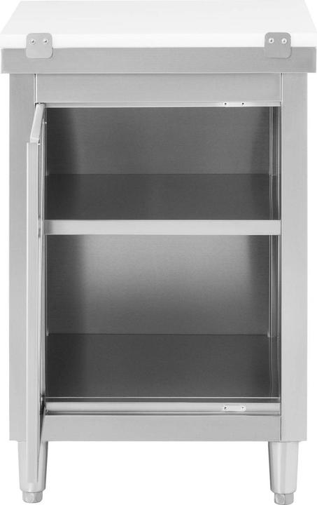 Produktbild Royal Catering Arbeitsschrank Edelstahl 60 x 60 cm 500 kg mit Schneidplatte Edelstahlschrank (60 cm, 93.50 cm)