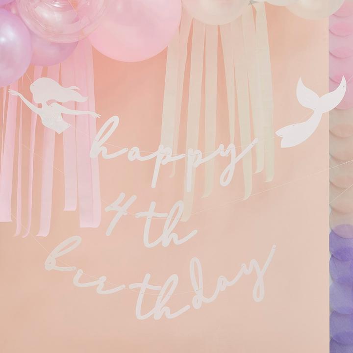 Actual product image Ginger Ray Mermaid Garland DIY Happy Birthday Letter Chain Age Personalisable