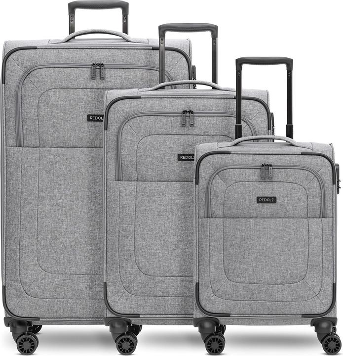 Redolz Essentials 12 THREE SET 4-Rollen Kofferset 3-tlg. mit Dehnfalte (201 l, XL (ab 115l))
