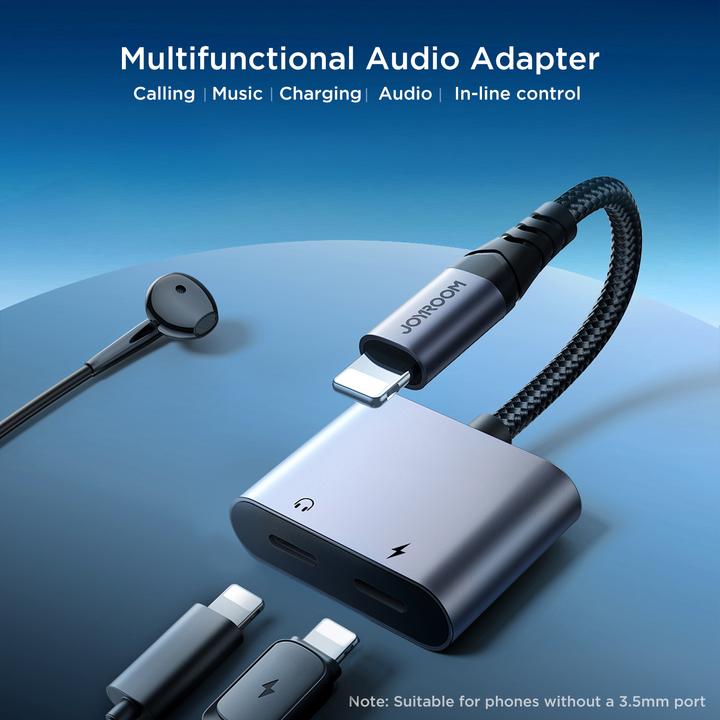 Produktbild Joyroom 2-in-1 Audio Adapter Lightning to Double Lightning - Black (Lightning, Lightning)