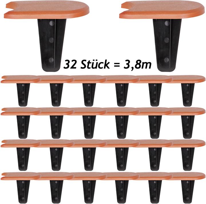 Produktbild Deuba Edge Garden Pallisade Flache Würfel 3,8m Terrakota (380 cm)
