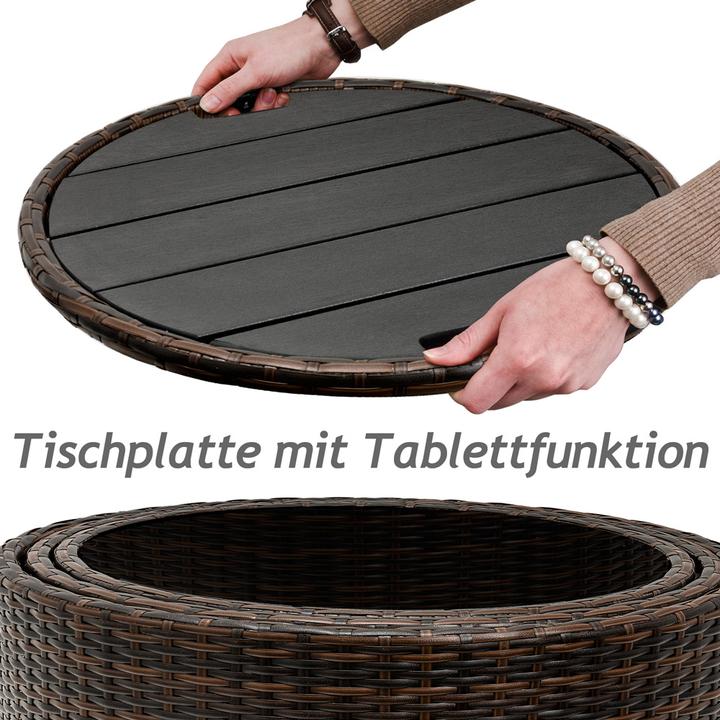 Image du produit Casaria Salon de jardin en poly rotin