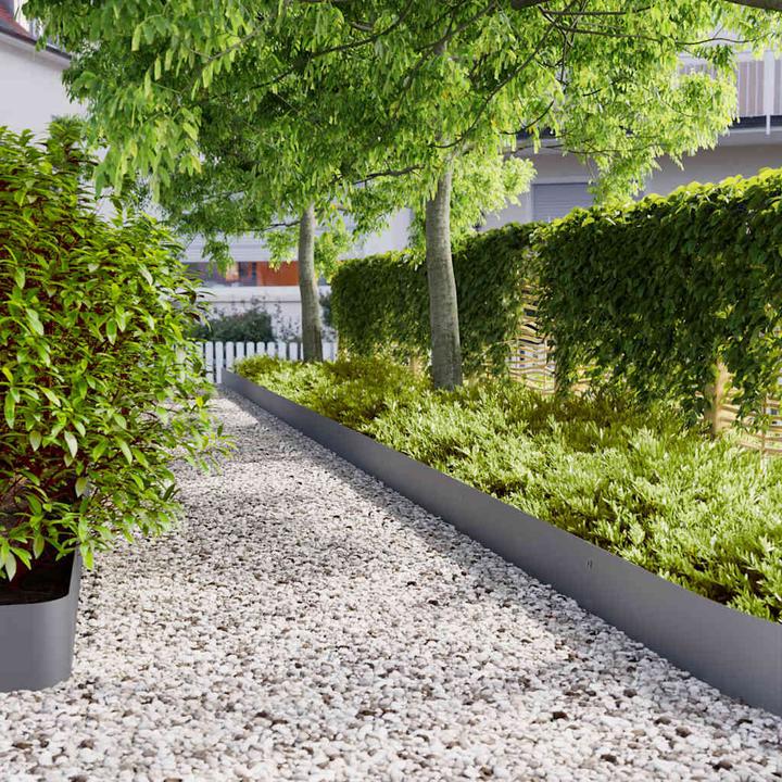 Actual product image VidaXL Lawn edging 30 pcs. Anthracite 20x103 cm Cold-rolled steel garden edging (103 cm)