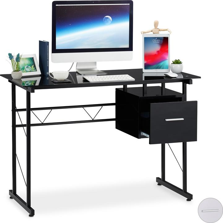 Immagine prodotto Relaxdays Scrivania con cassetto (110 x 55 x 75 cm)