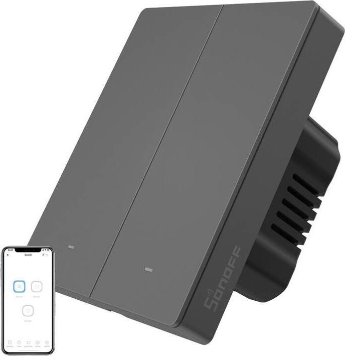Produktbild Sonoff smart 2-channel Wi-Fi wall switch black (M5-2C-80)