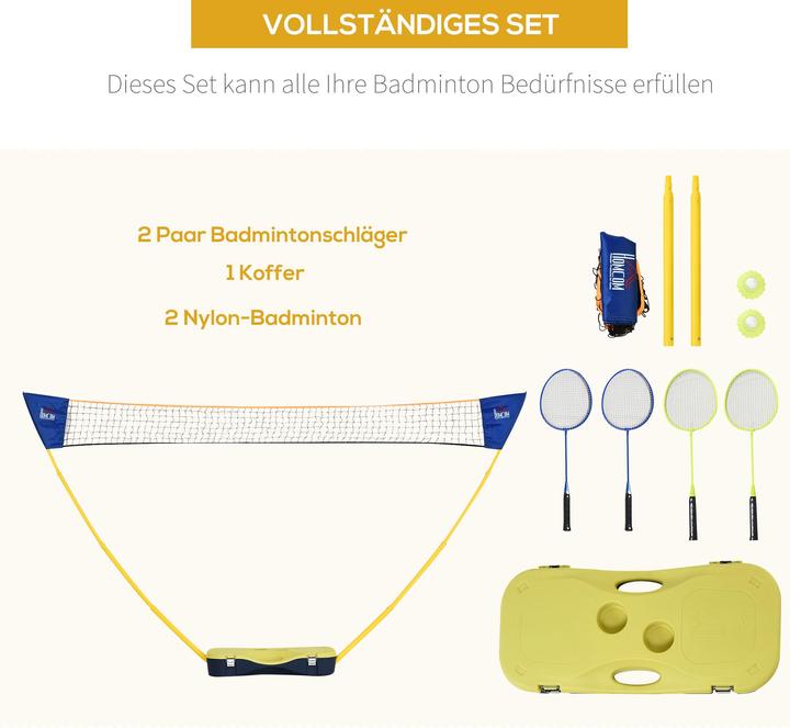 Immagine prodotto Homcom Rete da badminton con 4 racchette