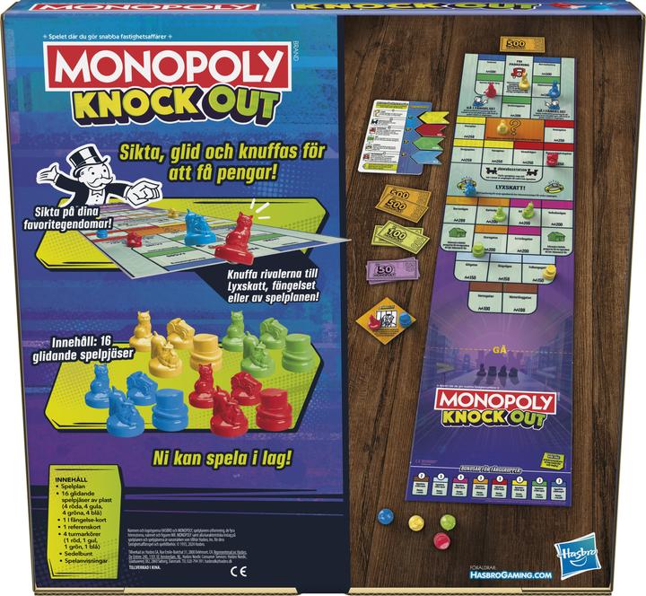 Actual product image Hasbro Monopoly Knockout Family Party Game, Quick-Playing Board Games for Ages 8+, 2-8 Players, 20 Mins. (Swedish)
