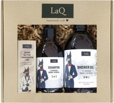 Image du produit LaQ SET Doberman żel pod prysznic 500ml + szampon 300ml + olejek do brody 30ml (Set soin capillaire)