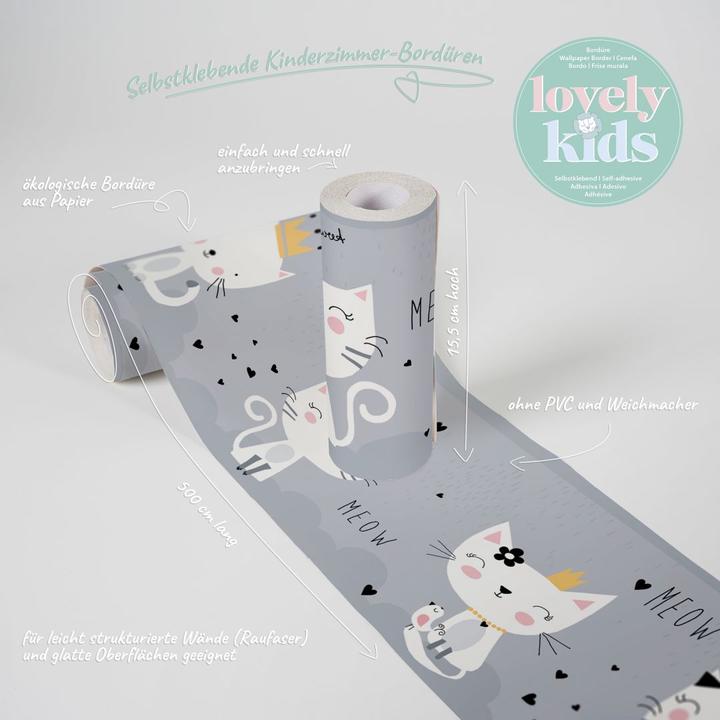 Image du produit A.S. Création Lovely Kids Chambre d'enfant Meow Cats avec des chats mignons (15 x 500 cm)