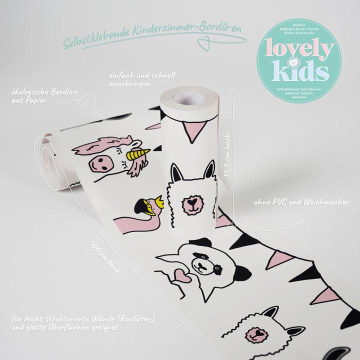 Immagine prodotto A.S. Création Bella nursery per bambini festa selvaggia con animali carini (15 x 500 cm)