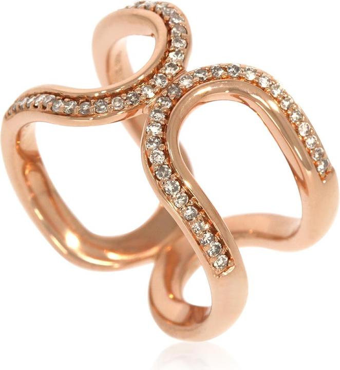 Actual product image Xen Ring with 54 brown diamonds approx. 0.26 ct. rose gold plated (52, 925 Silver)