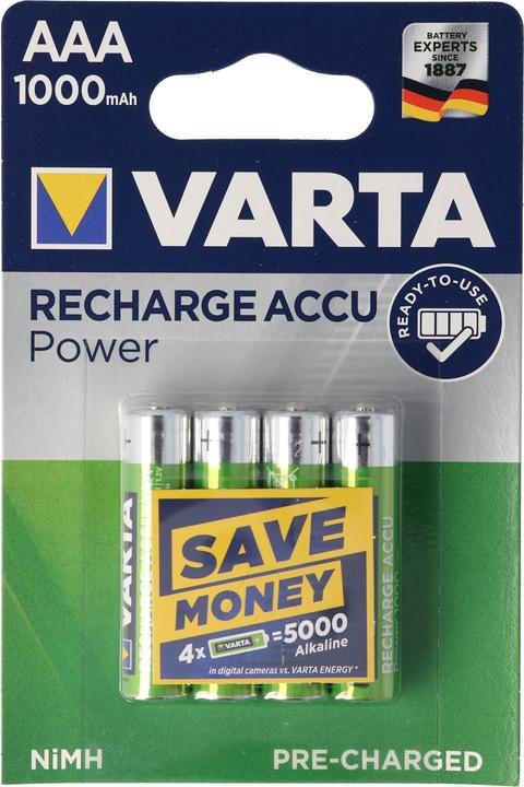 Varta Recharge Accu Power (4 pcs., AAA, 1000 mAh)