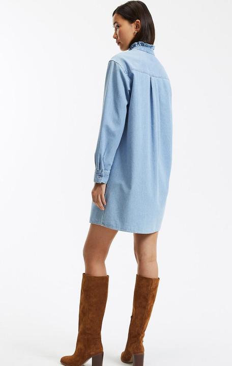 Produktbild La Redoute Collections Kurzes Jeanskleid mit Rüschenkragen (38)