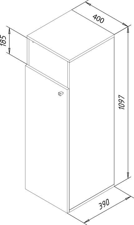 Actual product image VCM Linen Cupboard Laundry Chest Laundry Box Klidas XL 1 compartment (40 x 39 x 110 cm)
