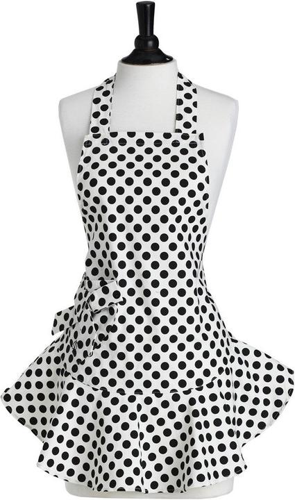 Jessie Steele Tablier blanc à pois noirs