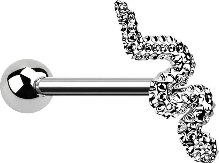 Immagine prodotto Star Piercing Micro Barbell silber mit Kugel und Schlange (senza ottone, Acciaio chirurgico 316L)