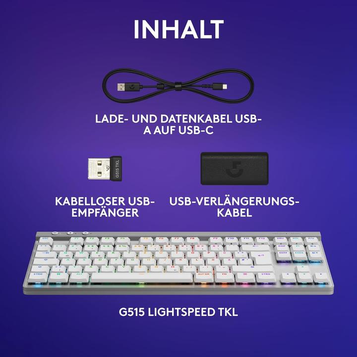 Productafbeelding Logitech G515 Lightspeed TKL (NL, Draadloze, Bedraad)