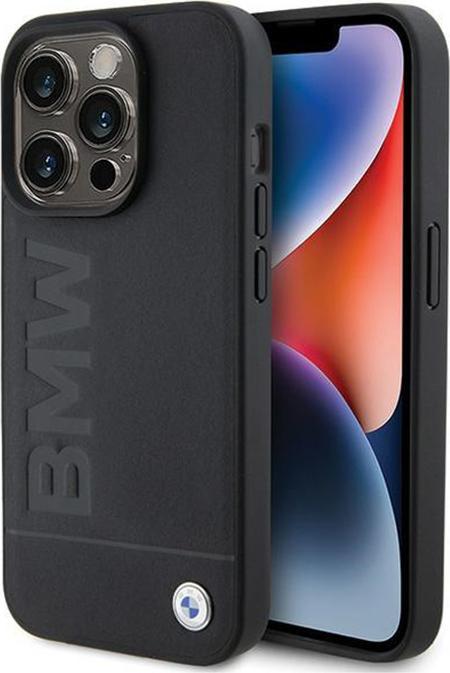 Produktbild BMW BMHMP15LSLLBK iPhone 15 Pro 6.1" czarny/black MagSafe Leather Hot Stamp (Apple iPhone 15 Pro)