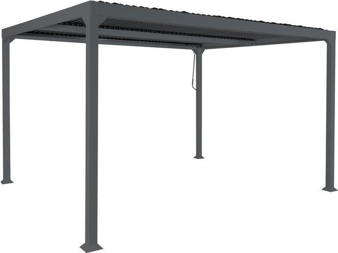 Mendler Pergola en aluminium HWC-L41, structure métallique stable de 8 cm 3x3,7m, anthracite (306 cm, 368 cm)