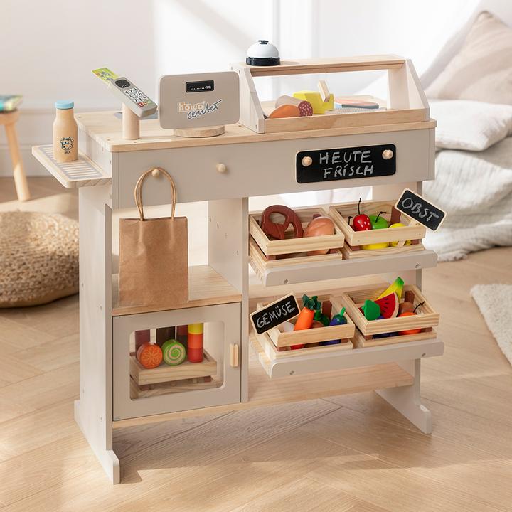 Image du produit Howa Magasin en bois naturel, beige avec 5 accessoires 47551
