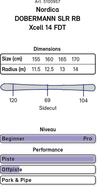 Produktbild Nordica Dobermann SLR RB Ski Set 21/22 (155 cm, Ohne Bindung)