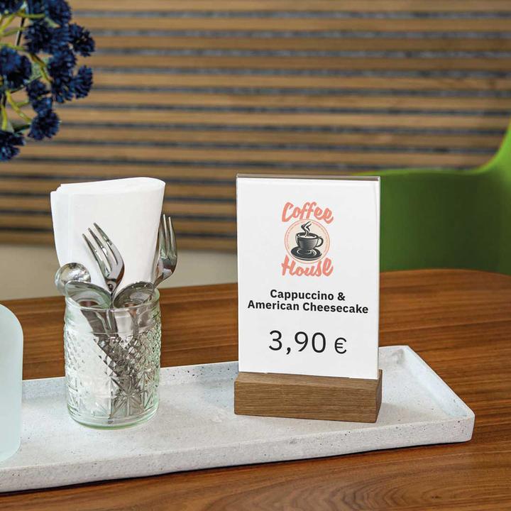Actual product image Sigel Table display with wooden base (A6)