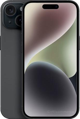 Actual product image Re!commerce iPhone 15 128GB Noir AB - Comme neuf (128 GB, Black, 6.10", 48 Mpx, SIM + eSIM, A / Like new)