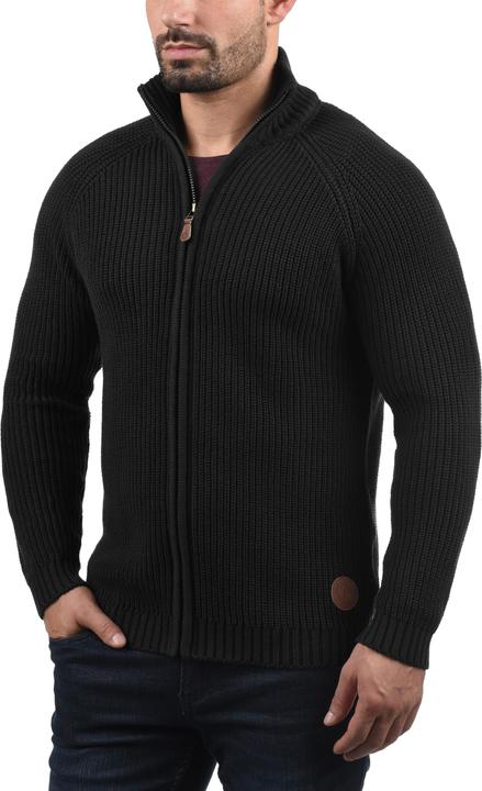 Actual product image Solid Xenos Men's Cardigan Chunky Knit Jacket With Funnel Neck Made Of 100% Cotton (XL)