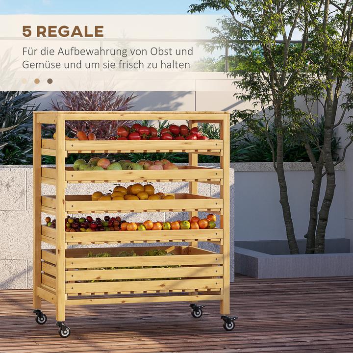 Produktbild Outsunny Obst- & Gemüseregal mit Rollen