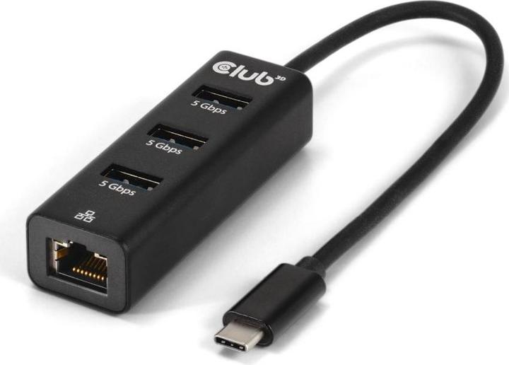 Immagine prodotto Club 3D Hub USB Club3D USB Type-C 3.2 > 3x USB Type A Gigabit Ethernet retail (USB-C, 4 Porti)
