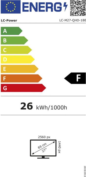 Etichetta energetica LC-Power LC-M27-QHD-180 (2560 x 1440 pixel, 27")
