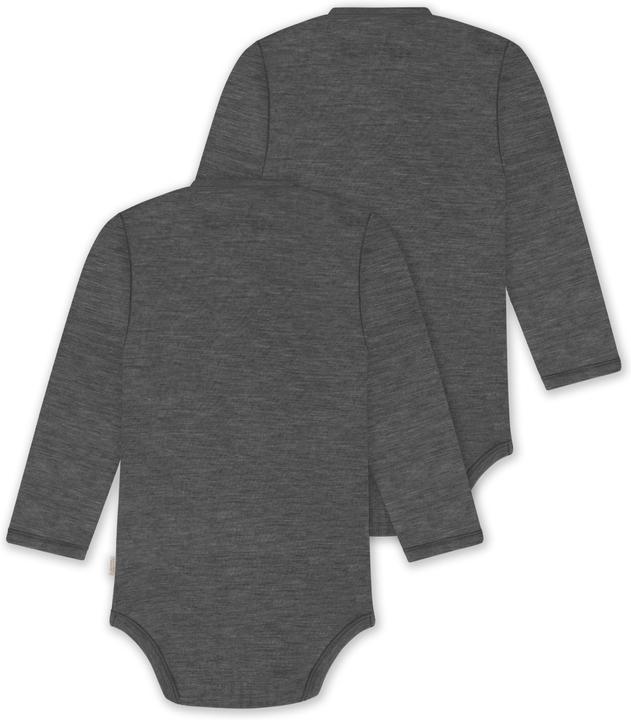 Image du produit Normani Lot de 2 body bébé Basic Merino Body à langer manches longues avec bouton - 9347 (68)