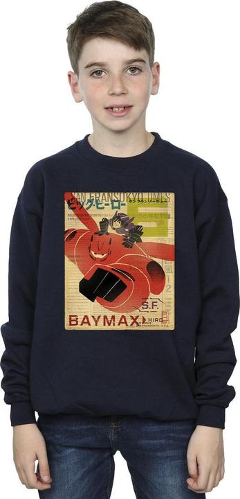Actual product image Disney Boys Big Hero 6 Baymax Flying Baymax Newspaper Sweatshirt (140, 146)