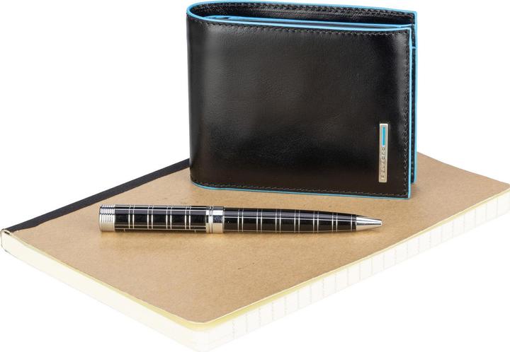 Image du produit Piquadro Blue Square - Portefeuille pour homme avec rabat, fenêtre d'identification et pochette à monnaie