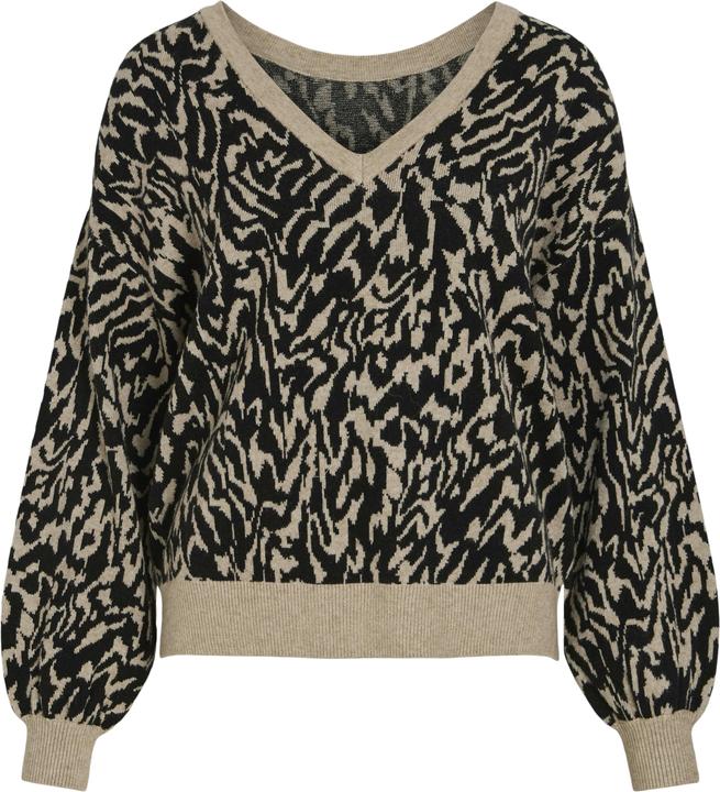 Actual product image Vila V-neck jacquard knitted jumper (M)
