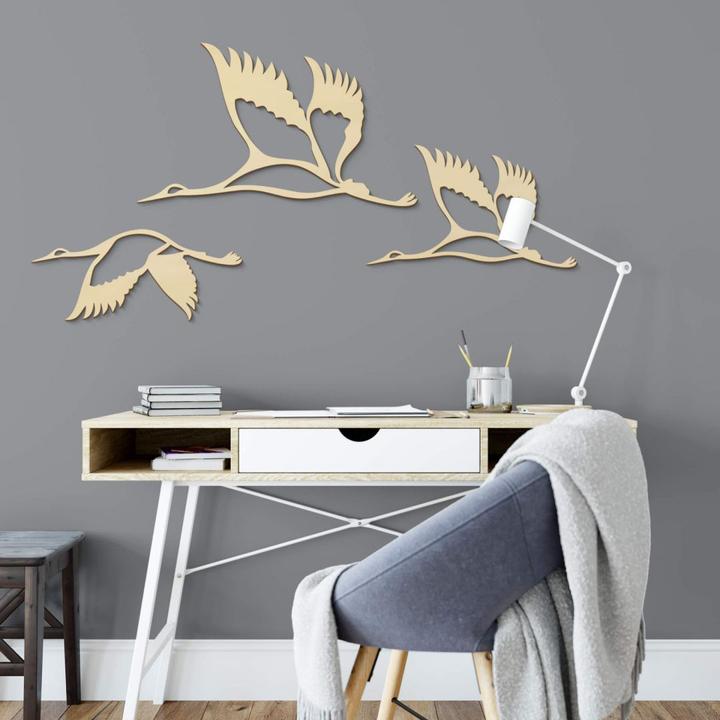 Actual product image Trenddeko Cranes - Flock of Birds 02 (40 x 23 cm, 30 x 13 cm, 30 x 17 cm)